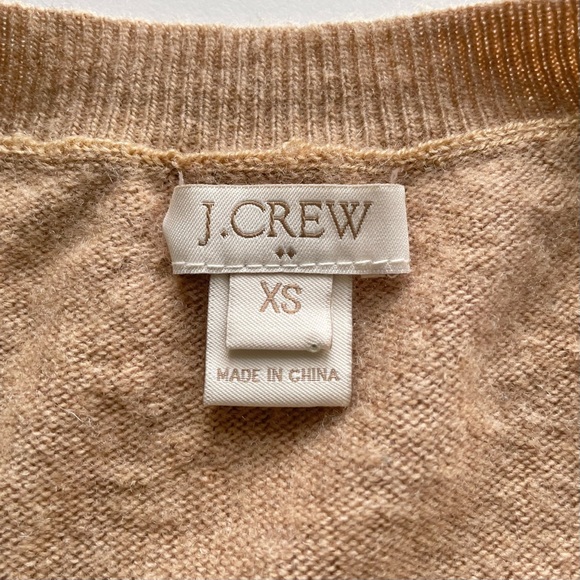 J.Crew Factory Camel Sweater Orange Heart Wool Blend Valentine’s Day Women’s XS - Picture 7 of 11